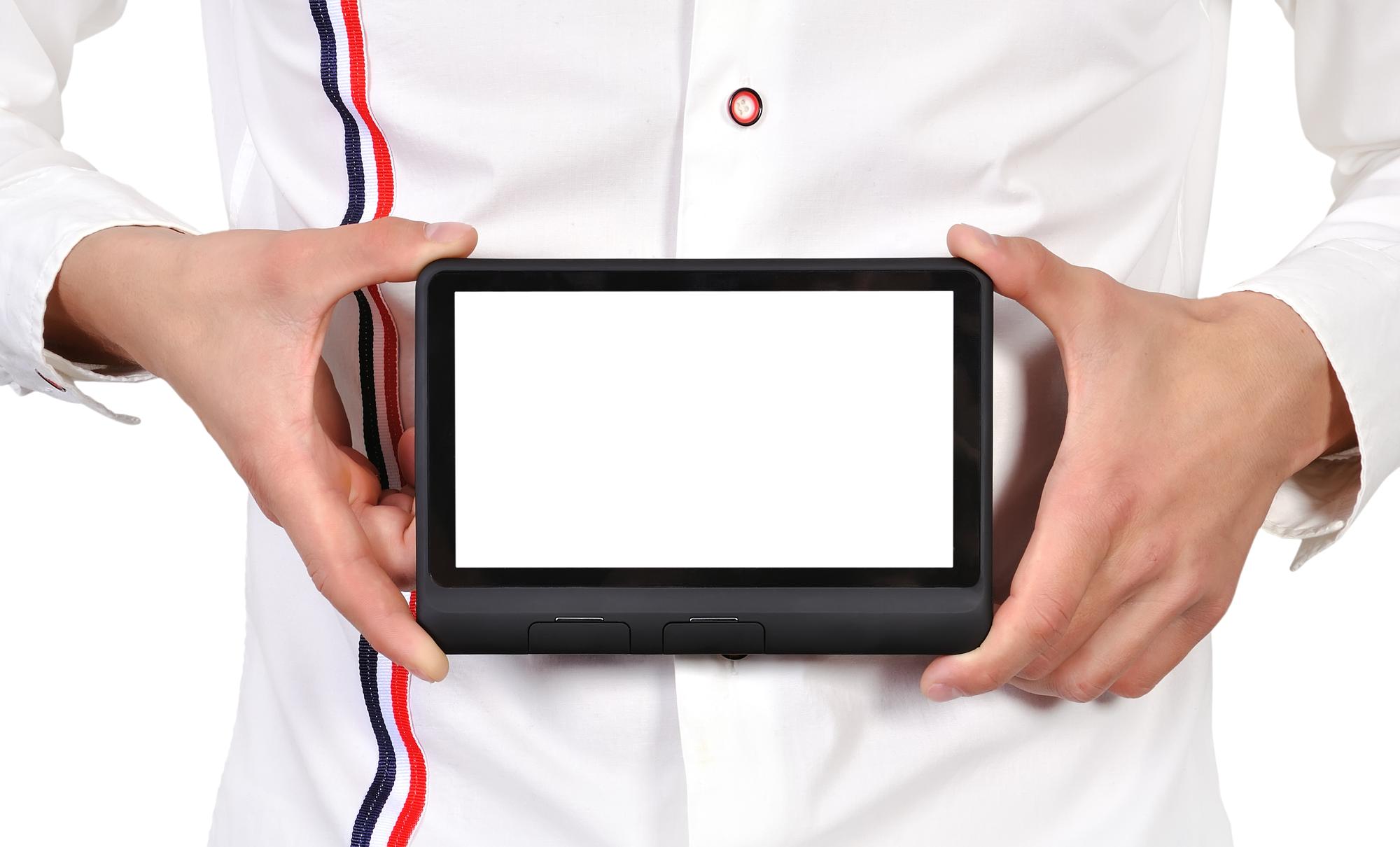 Chef working with modern kitchen tools